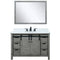 Lexora Marsyas 48" W x 22" D Ash Grey Bath Vanity Marble Countertop Faucet Set and 44" Mirror