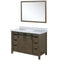 Lexora Marsyas 48" W x 22" D Rustic Brown Bath Vanity Marble Countertop and 44" Mirror