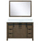 Lexora Marsyas 48" W x 22" D Rustic Brown Bath Vanity Marble Countertop and 44" Mirror