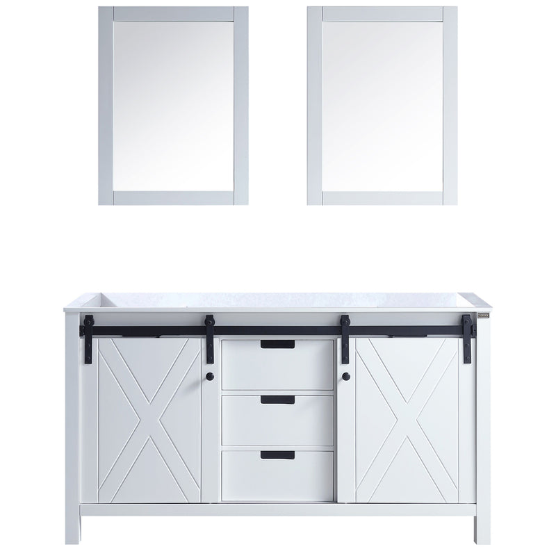 Lexora Marsyas 60" W x 22" D Double Bath Vanity and 24" Mirrors