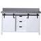 Lexora Marsyas 60" W x 22" D White Double Bath Vanity and Grey Quartz Countertop