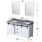 Lexora Marsyas 60" W x 22" D White Double Bath Vanity Grey Quartz Countertop and 24" Mirrors