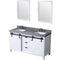 Lexora Marsyas 60" W x 22" D White Double Bath Vanity Grey Quartz Countertop with Faucet Set and 24" Mirrors