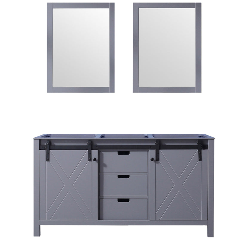 Lexora Marsyas 60" W x 22" D Double Bath Vanity and 24" Mirrors