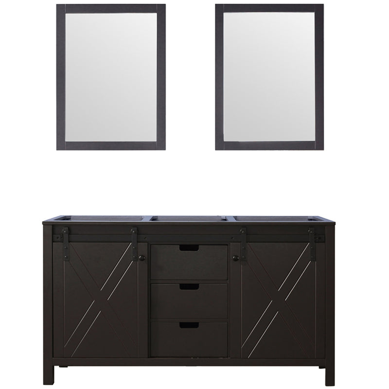 Lexora Marsyas 60" W x 22" D Double Bath Vanity and 24" Mirrors