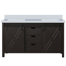 Lexora Marsyas 60" W x 22" D Brown Double Bath Vanity with Marble Countertop