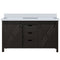 Lexora Marsyas 60" W x 22" D Brown Double Bath Vanity with Marble Countertop