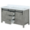 Lexora Marsyas 60" W x 22" D Ash Grey Double Bath Vanity with Marble Countertop