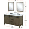 Lexora Marsyas 60" W x 22" D Rustic Brown Double Bath Vanity and Marble Countertop