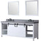 Lexora Marsyas 80" W x 22" D White Double Bath Vanity Grey Quartz Countertop with Faucet Set and 30" Mirrors