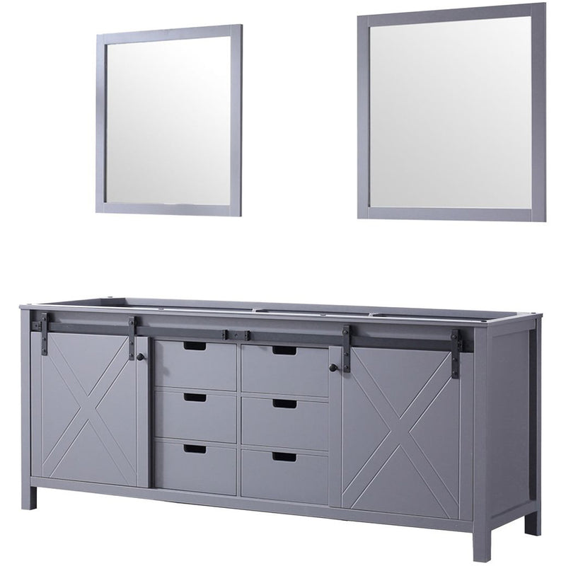 Lexora Marsyas 80" W x 22" D Double Bath Vanity and 30 " Mirrors