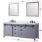 Lexora Marsyas 80" W x 22" D Dark Grey Double Bath Vanity and Carrara Marble Countertop