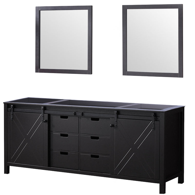 Lexora Marsyas 80" W x 22" D Double Bath Vanity and 30 " Mirrors