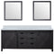 Lexora Marsyas 80" W x 22" D Brown Double Bath Vanity Marble Countertop and 30" Mirrors