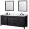 Lexora Marsyas 80" W x 22" D Brown Double Bath Vanity Marble Countertop with Faucet Set and 30" Mirrors