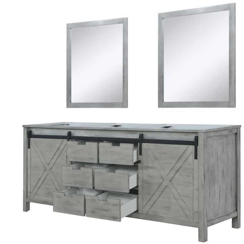 Lexora Marsyas 80" W x 22" D Double Bath Vanity and 30 " Mirrors