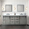 Lexora Marsyas 80" W x 22" D Ash Grey Double Bath Vanity Marble Countertop