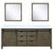 Lexora Marsyas 80" W x 22" D Rustic Brown Double Bath Vanity Marble Countertop and 30" Mirrors