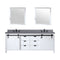 Lexora Marsyas 84 in W x 22 in D White Double Bath Vanity, Grey Quartz Countertop, Faucet Set and 34 in Mirrors