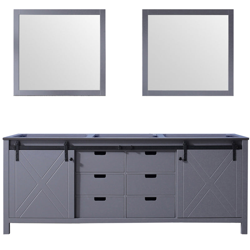 Lexora Marsyas 84" W x 22" D Double Bath Vanity and 34" Mirrors