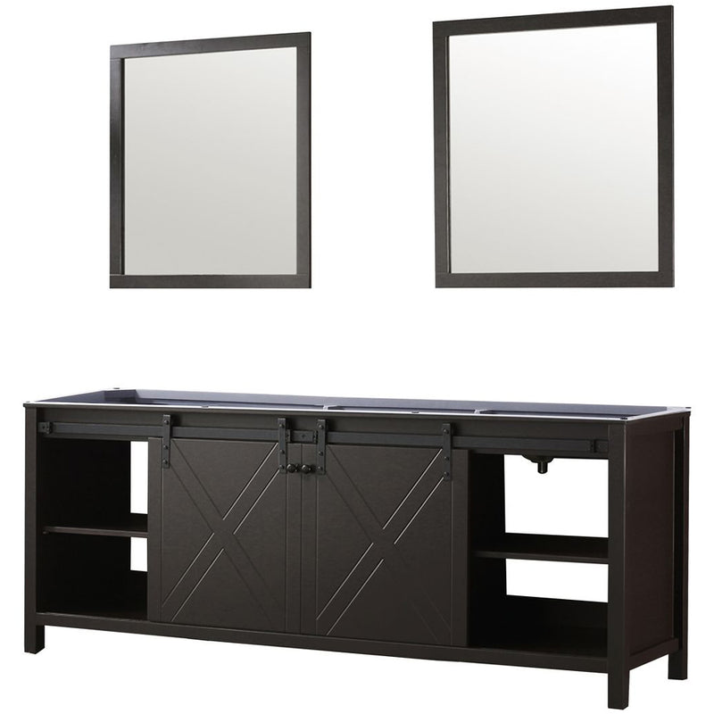 Lexora Marsyas 84" W x 22" D Double Bath Vanity and 34" Mirrors