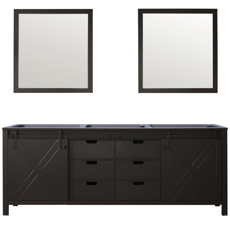 Lexora Marsyas 84" W x 22" D Double Bath Vanity and 34" Mirrors