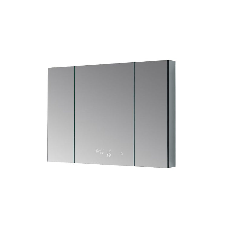 Lexora Savera 48" W x 32" H Recessed or Surface-Mount LED Mirror for Medicine Cabinet with Defogger