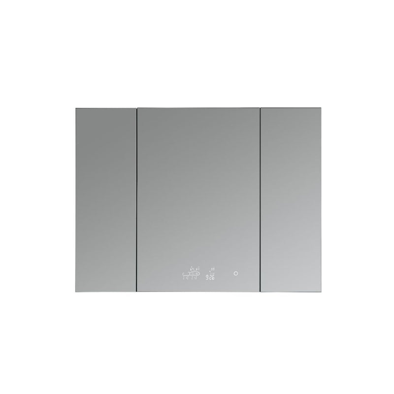 Lexora Savera 48" W x 36" H Recessed or Surface-Mount LED Mirror for Medicine Cabinet with Defogger