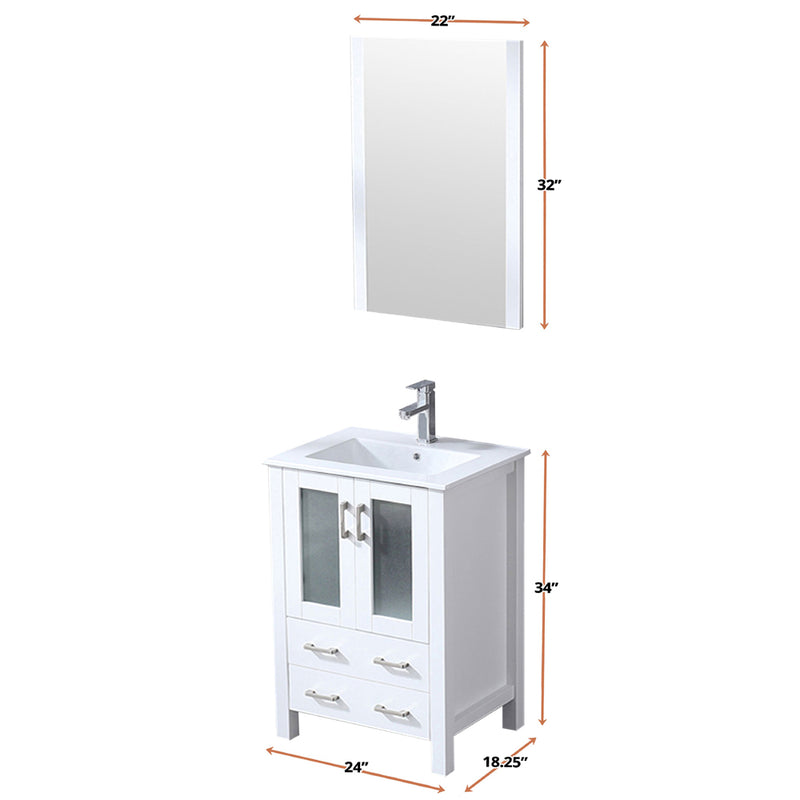 Lexora Volez 24" W x 18.25" D Bath Vanity