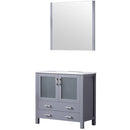 Lexora Volez 36" W x 18.25" D Bath Vanity with White Ceramic Top and 34" Mirror