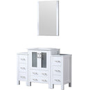 Lexora Volez 48" W x 18.25" D Bath Vanity with Side Cabinets White Ceramic Top and 22" Mirror