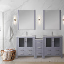 Lexora Volez 72" W Double Bath Vanity with Side Cabinets with Faucet Set and White Ceramic Top 28" Mirrors