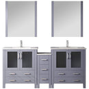 Lexora Volez 72" W Double Bath Vanity with Side Cabinets with Faucet Set and White Ceramic Top 28" Mirrors