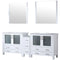 Lexora Volez 84" W x 18.25" D Double Bath Vanity with Side Cabinet with White Ceramic Top and 34" Mirrors