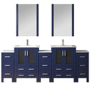 Lexora Volez 84" W Double Bath Vanity with Side Cabinets with Faucet Set and White Ceramic Top 22" Mirrors