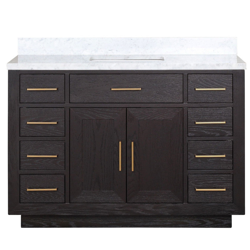 Lexora Abbey 48 in W x 22 in D Single Bath Vanity and Carrara Marble Top