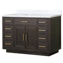 Lexora Abbey 48 in W x 22 in D Single Bath Vanity and Carrara Marble Top