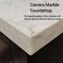 Lexora Abbey 48 in W x 22 in D Single Bath Vanity, Carrara Marble Top, Faucet Set