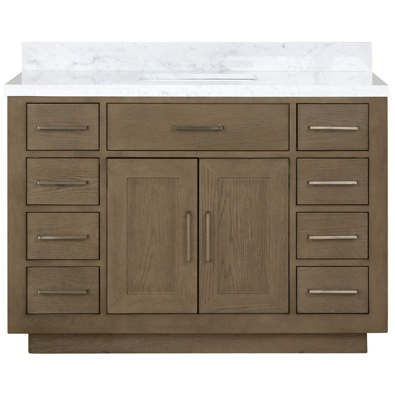 Lexora Abbey 48 in W x 22 in D Single Bath Vanity and Carrara Marble Top