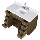 Lexora Abbey 48 in W x 22 in D Single Bath Vanity, Carrara Marble Top, and Faucet Set