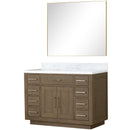 Lexora Abbey 48 in W x 22 in D Single Bath Vanity, Carrara Marble Top, and 46 in Mirror