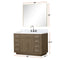 Lexora Abbey 48 in W x 22 in D Single Bath Vanity, Carrara Marble Top, and 46 in Mirror