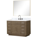 Lexora Abbey 48 in W x 22 in D Single Bath Vanity, Carrara Marble Top, Faucet Set