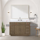 Lexora Abbey 48 in W x 22 in D Single Bath Vanity, Carrara Marble Top, Faucet Set