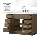 Lexora Abbey 48 in W x 22 in D Single Bath Vanity, Carrara Marble Top, Faucet Set