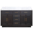 Lexora Abbey 60 in W x 22 in D Double Bath Vanity and Carrara Marble Top