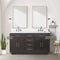 Lexora Abbey 60 in W x 22 in D Double Bath Vanity, Carrara Marble Top, and Faucet Set