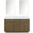 Lexora Abbey 60 in W x 22 in D Double Bath Vanity, Carrara Marble Top, and 28 in Mirrors