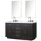 Lexora Abbey 60 in W x 22 in D Double Bath Vanity, Carrara Marble Top, Faucet Set, and 28 in Mirrors