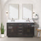 Lexora Abbey 60 in W x 22 in D Double Bath Vanity, Carrara Marble Top, Faucet Set, and 28 in Mirrors